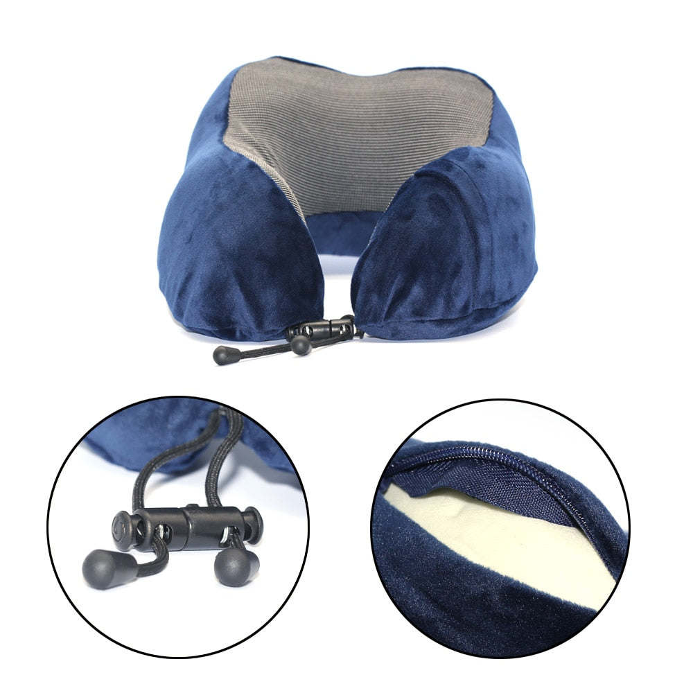 U Shaped Memory Foam Neck Pillows Soft Travel Pillow Massage Neck Pillow Sleeping Airplane Pillow Cervical Healthcare Bedding Pillows DailyAlertDeals   