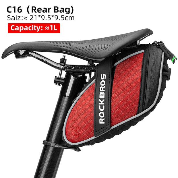 ROCKBROS Rainproof Bicycle Bag Shockproof Bike Saddle Bag For Refletive Rear Large Capatity Seatpost MTB Bike Bag Accessories 0 DailyAlertDeals C16-R 1L Poland 
