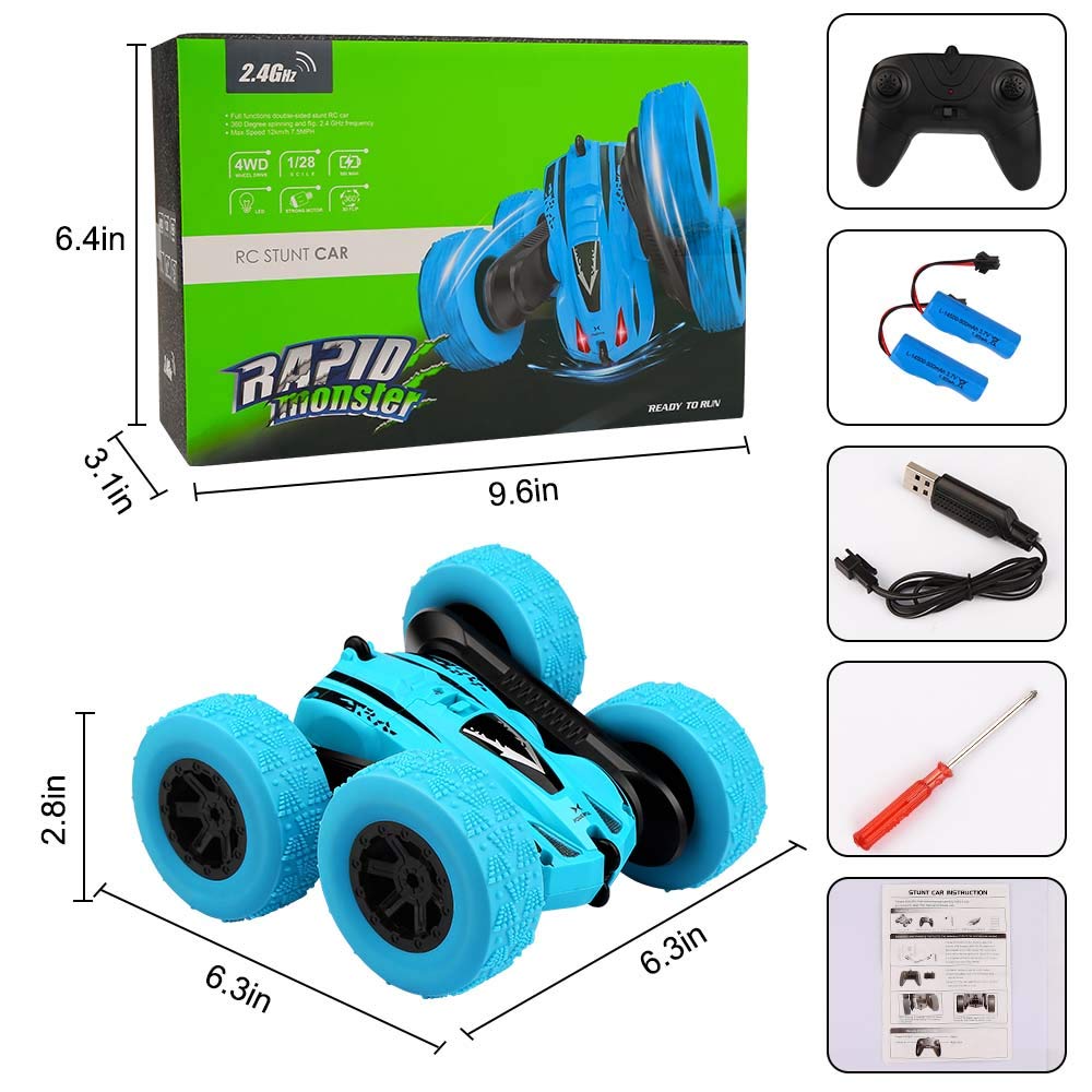4WD RC Car 2.4G Radio Remote Control Car 1:24 Double Side RC Stunt Cars 360° Reversal Vehicle Model Toys For Children Boy RC Stunt Cars 360° Reversal Vehicle Model Toys For Children Boy DailyAlertDeals   