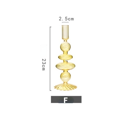 Vintage Glass French Style Candlestick Crystal Glass Candle Holders Simple Wedding Romantic Candlelight Dinner Home Decoration Home & Garden DailyAlertDeals F  