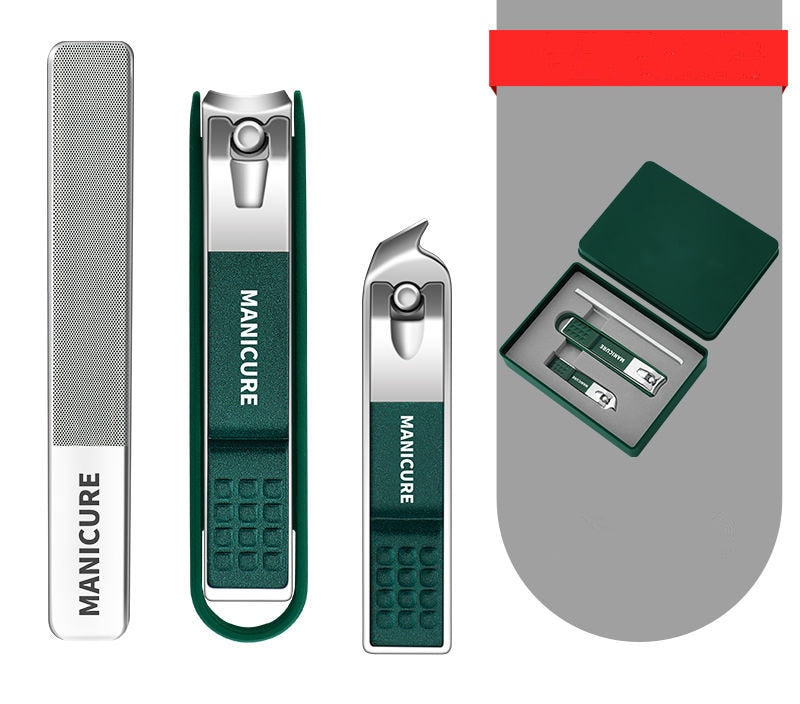 Branded Nail Clipper Set Manicure & Pedicure Tools For Men & Women Travel Nail Care Set Nail Clippers DailyAlertDeals Dark Green 3pcs  