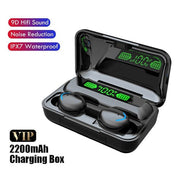 TWS Bluetooth Earphones 2200mAh Charging Box Wireless Headphone Fone Stereo Wireless Headset with Mic Sports Waterproof Earbuds headphones DailyAlertDeals E  