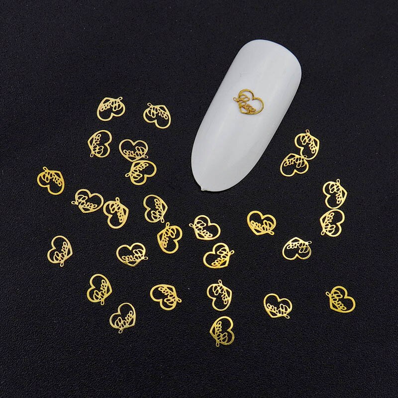 100Pcs/Lot Gold Metal Nail Decals Ultra-thin Flakes Nail Bling Rhinestone Cute 3D Nail Art Decorations Charm Nail Art Rivets 0 DailyAlertDeals 493  