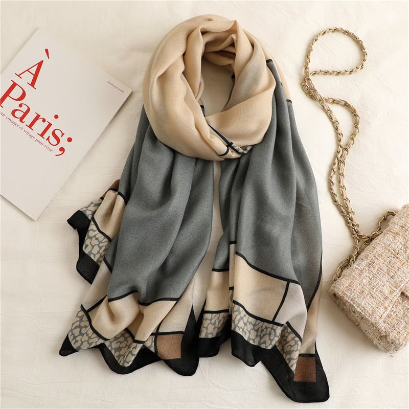 2022 New Design Brand Women Scarf Fashion Print Cotton Spring Winter Warm Scarves Hijabs Lady Pashmina Foulard Bandana Plaid 0 DailyAlertDeals YM201-2 180x90cm 