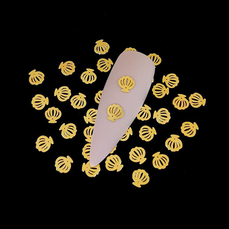 100Pcs/Lot Gold Metal Nail Decals Ultra-thin Flakes Nail Bling Rhinestone Cute 3D Nail Art Decorations Charm Nail Art Rivets 0 DailyAlertDeals 808  