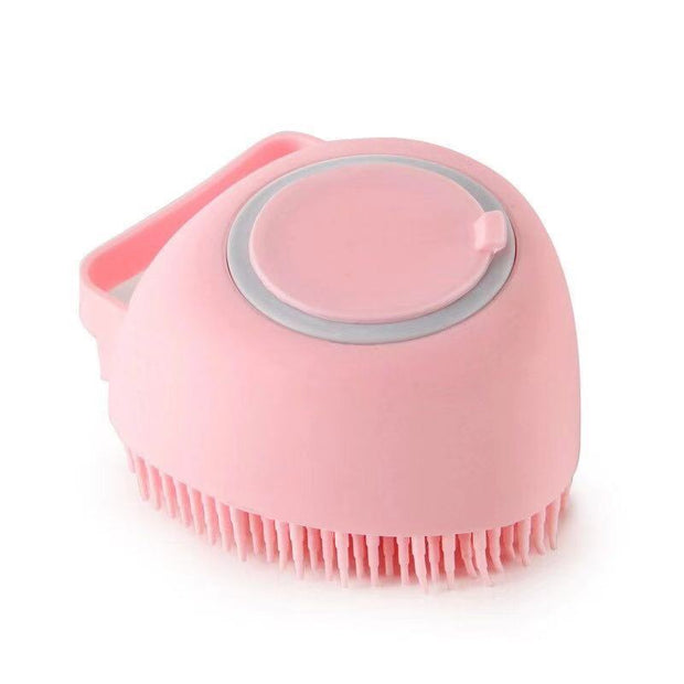Bathroom  Puppy Big Dog Cat Bath Massage Gloves Brush Soft Safety Silicone Pet Accessories for Dogs Cats Tools Mascotas Products 0 DailyAlertDeals Heart-shaped Pink As the pictures 