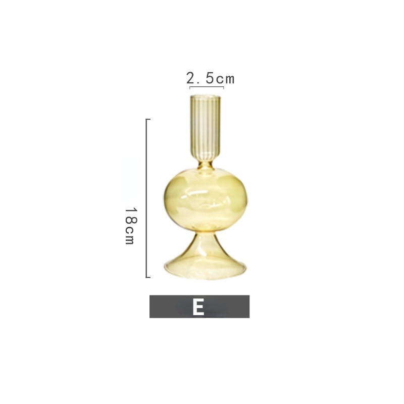 Vintage Glass French Style Candlestick Crystal Glass Candle Holders Simple Wedding Romantic Candlelight Dinner Home Decoration Home & Garden DailyAlertDeals E  