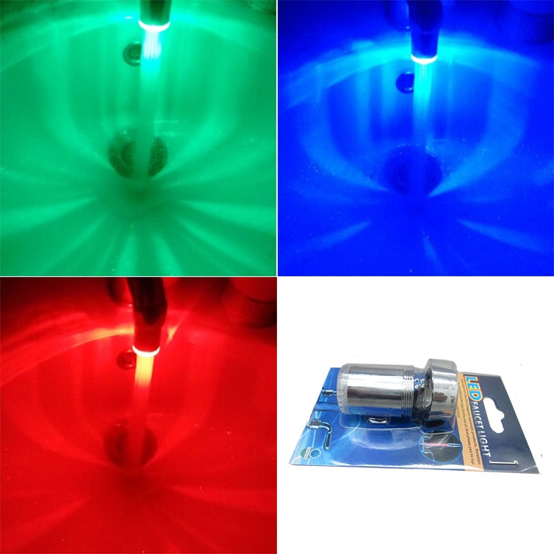 Zhang Ji LED Temperature Sensitive 3-Color Light-up Faucet Kitchen Bathroom Glow Water Saving Faucet Aerator Tap Nozzle Shower 0 DailyAlertDeals   