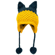 BomHCS Cute Fox Ears Beanie Winter Warm 100% Handmade Knit Hat 0 DailyAlertDeals Navy Yellow  