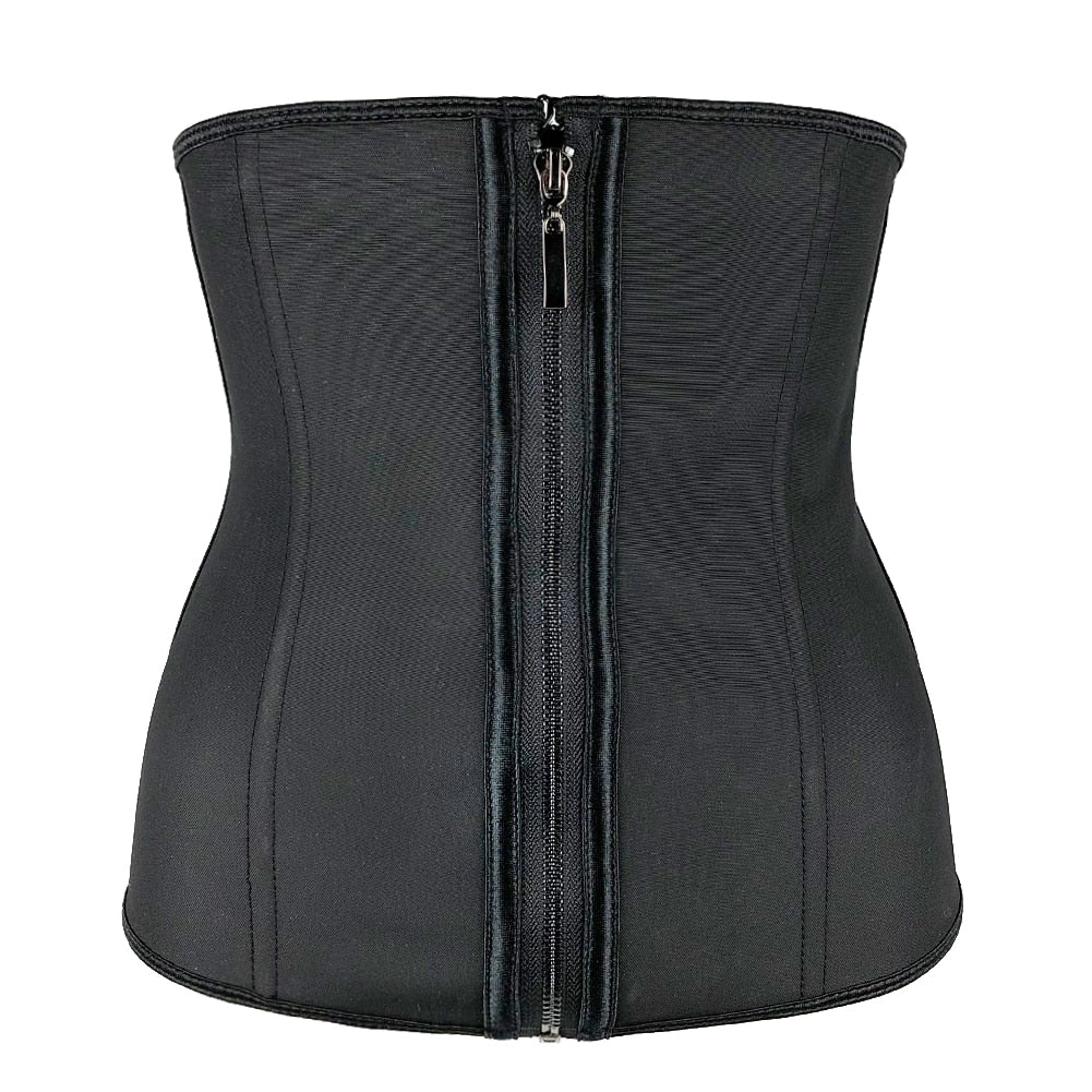 Women Latex Waist Trainer Body Shaper Corsets with Zipper Cincher Corset Top Slimming Belt Black Shapers Shapewear Plus Size Women Latex Waist Trainer Body Shaper Corsets with Zipper DailyAlertDeals   