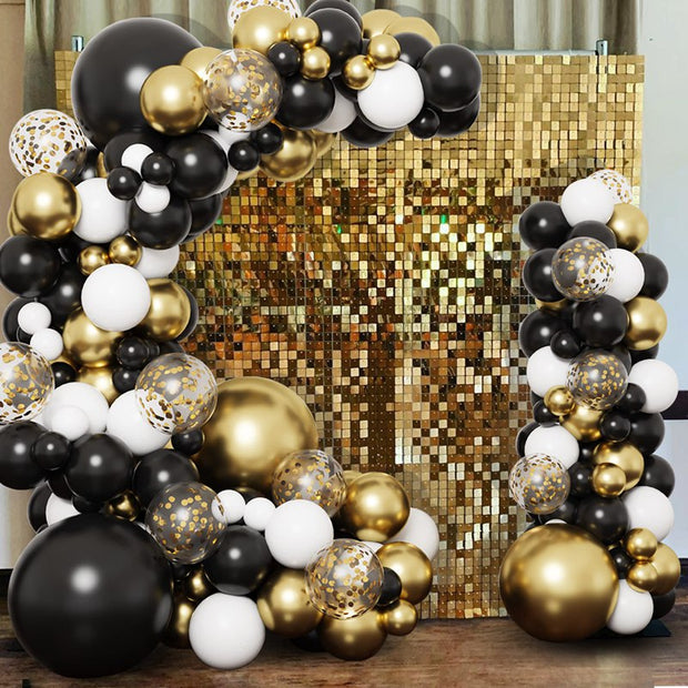 Black Gold Balloon Garland Arch Kit Confetti Latex Baloon Graduation Happy 30th 40th Birthday Balloons Decor Baby Shower Favor 0 DailyAlertDeals   