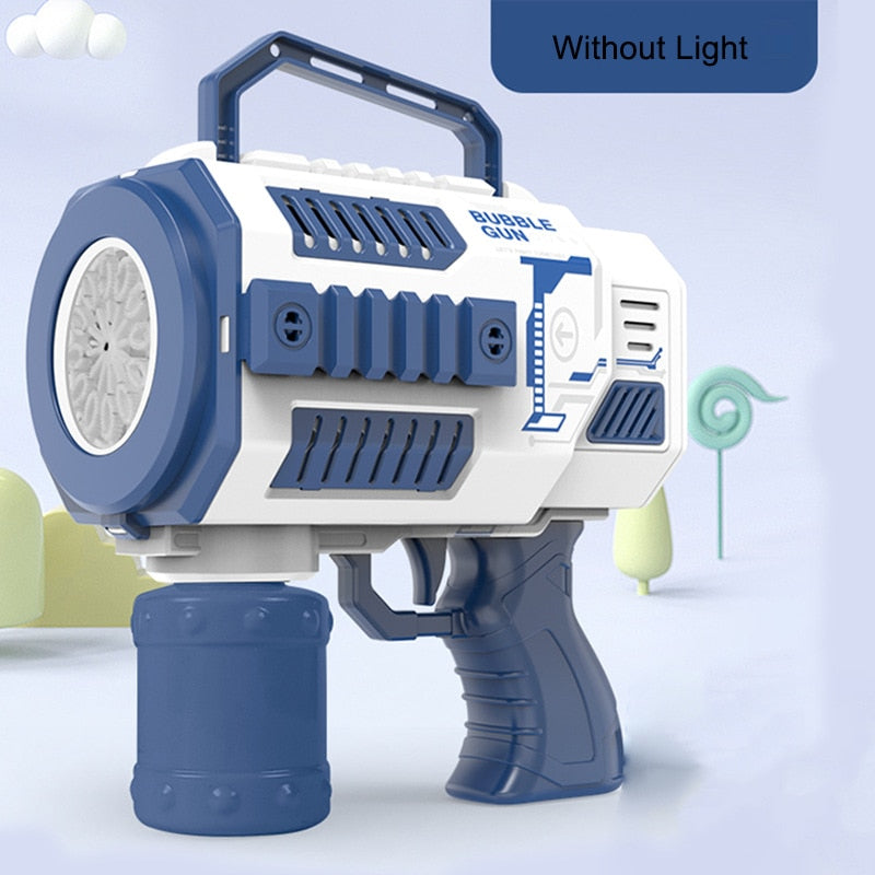 Rocket Boom Bubble Gun 69 Holes Soap Gatling Bubbles Blaster Machine Gun for Kids Toy Xmas Gift Bubble Gun Rocket DailyAlertDeals Blue with music United States 