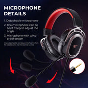 Gamer Headphones Wired Gaming Headset with 3.5mm Plug 50mm Drivers Surround Sound HD Mic for PS4 PS5 XBox PC Laptop Gaming headphones DailyAlertDeals   