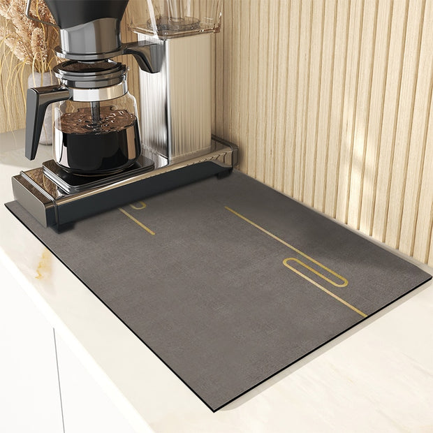 Kitchen Rubber Pad Dish Drying Mat Super Absorbent Drainer Mats Tableware Bottle Rugs Kitchen Dinnerware Placement Rubber pads DailyAlertDeals CD drying mat W20 x L30CM 