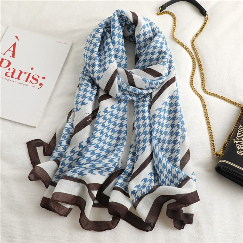 2022 New Design Brand Women Scarf Fashion Print Cotton Spring Winter Warm Scarves Hijabs Lady Pashmina Foulard Bandana Plaid 0 DailyAlertDeals YM200-3 180x90cm 