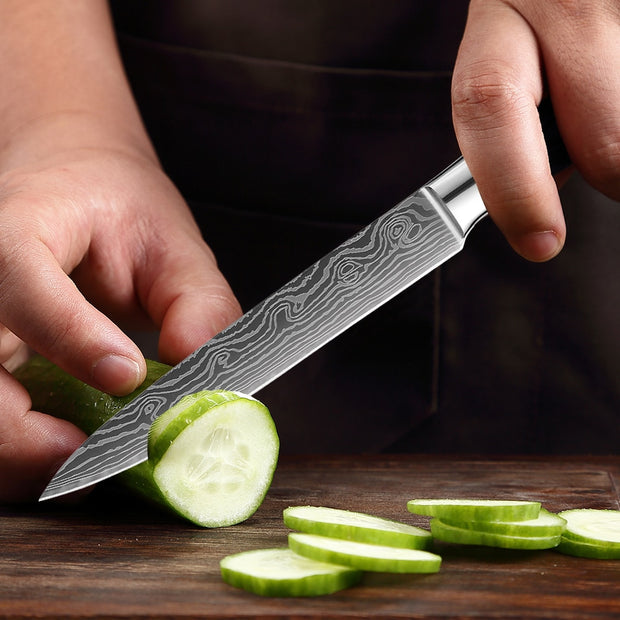 XITUO 1-5PCS set Chef Knife Japanese Stainless Steel Sanding Laser Pattern Knives Professional Sharp Blade Knife Cooking Tool 0 DailyAlertDeals   