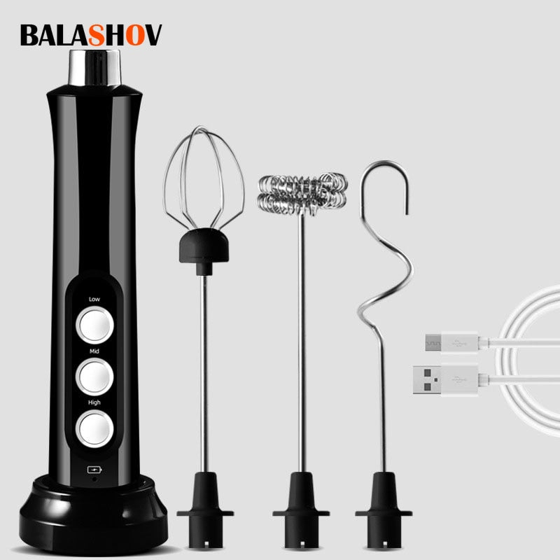 3 In 1 Portable Electric Milk Frother Mini Foam Maker Handheld Foamer High Speeds Drink Mixer Coffee Foamer Food Blender Milk Frothers & Steamers DailyAlertDeals   