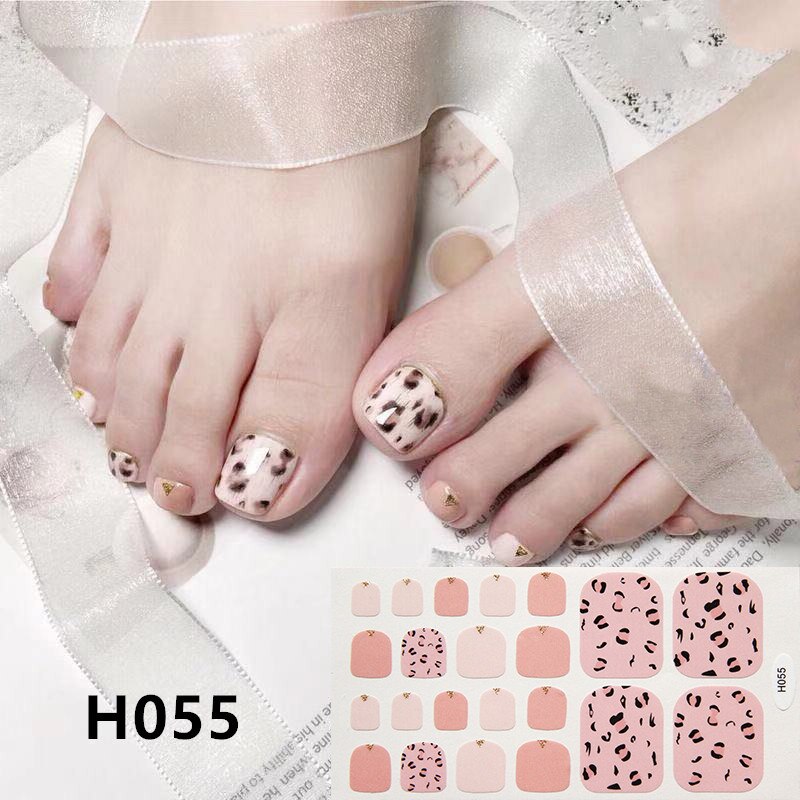22tips Korea Toe Nail Sticker Wraps Adhesive Decals Toenail Polish Strips DIY Pedicure Foot Decals Manicure Women nail art DailyAlertDeals H055  