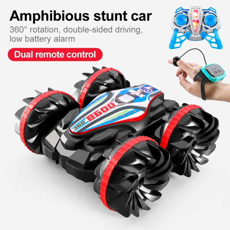 Newest High-tech Remote Control Car 2.4G Amphibious Stunt RC Car Double-sided Tumbling Driving Children Electric Toys for Boy Stunt RC Car Double-sided Tumbling Driving Children Electric Toys for Boy DailyAlertDeals B600 Dual RC Red USA 