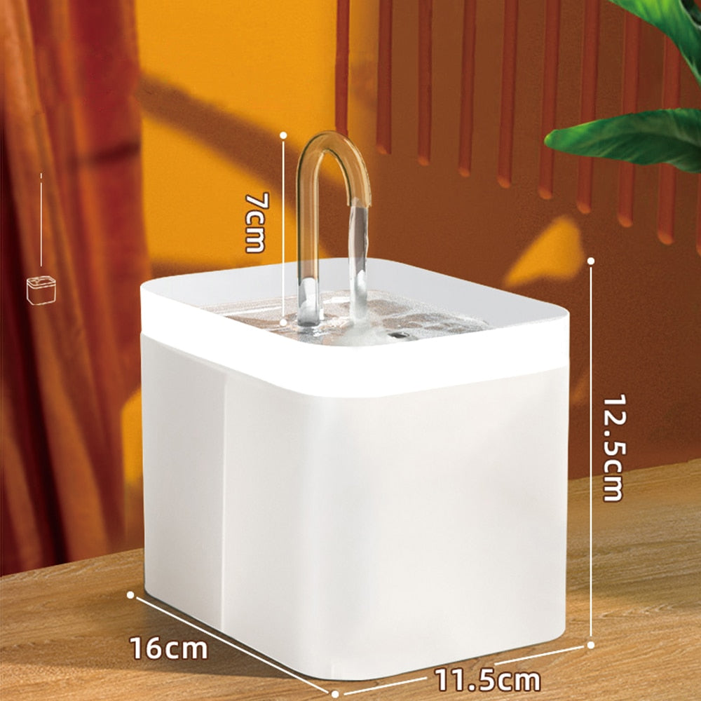 Cat Water Fountain Auto Filter USB Electric Mute Cat Drinker Bowl 1.5L 0 DailyAlertDeals White USB China