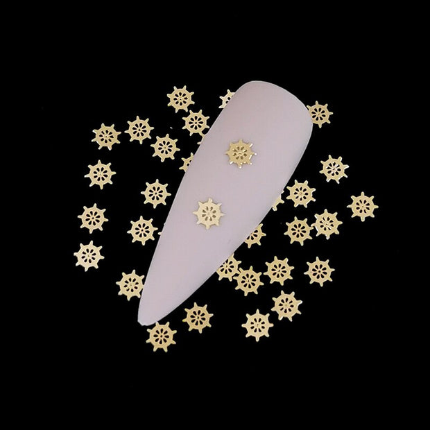 100Pcs/Lot Gold Metal Nail Decals Ultra-thin Flakes Nail Bling Rhinestone Cute 3D Nail Art Decorations Charm Nail Art Rivets 0 DailyAlertDeals 811  