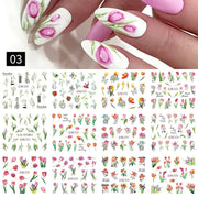 12 Designs Nail Stickers Set Mixed Floral Geometric Nail Art Water Transfer Decals Sliders Flower Leaves Manicures Decoration 0 DailyAlertDeals BN2269-2280  