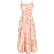 Elegant Chiffon Print Dress Women Retro Sexy Sweet Fit Chic Spaghetti Strap Lace-up Corset Dress Holiday Beach Summer Dress 2022 0 DailyAlertDeals   