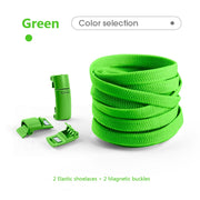 Colorful Magnetic Lock Shoelaces without ties Elastic Laces Sneakers No Tie Shoe laces Kids Adult Flat Shoelace Rubber Bands 0 DailyAlertDeals Green China 