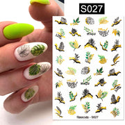 Nail Blue Butterfly Stickers Flowers Leaves Self Adhesive Decals 3D Transfer Sliders Wraps Manicure Foils DIY Decorations Tips 0 DailyAlertDeals S027  