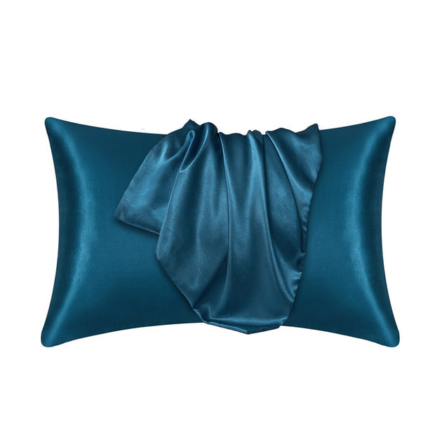 100% Natural Mulberry Silk Pillow Case Real Silk Protect Hair Skin Pillowcase Any Size Customized Bedding Pillow Cases Cover Pillowcases & Shams DailyAlertDeals peacock blue 51x66cm 1pc 