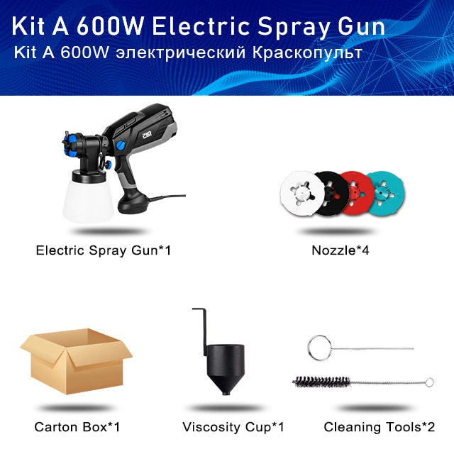 PROSTORMER 600W Electric Spray Gun,1000ml Paint Sprayer Easy Spraying 0 DailyAlertDeals 600W Spray Gun China US plug