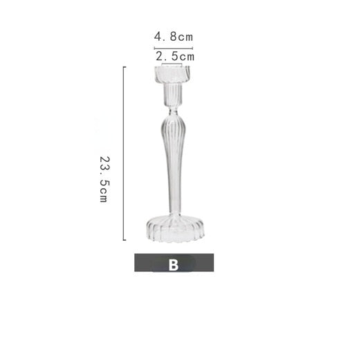 Vintage Glass French Style Candlestick Crystal Glass Candle Holders Simple Wedding Romantic Candlelight Dinner Home Decoration Home & Garden DailyAlertDeals B  