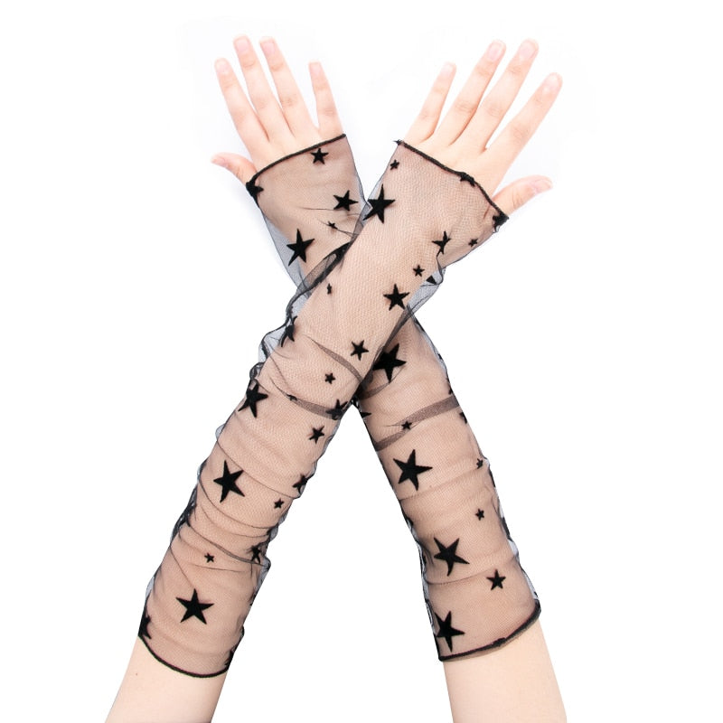 Stylish Long Black Fishnet Gloves Womens Fingerless Gloves Girls Dance Gothic Punk Rock Costume Fancy Gloves Fingerless Gloves DailyAlertDeals style 3 1 One Size 