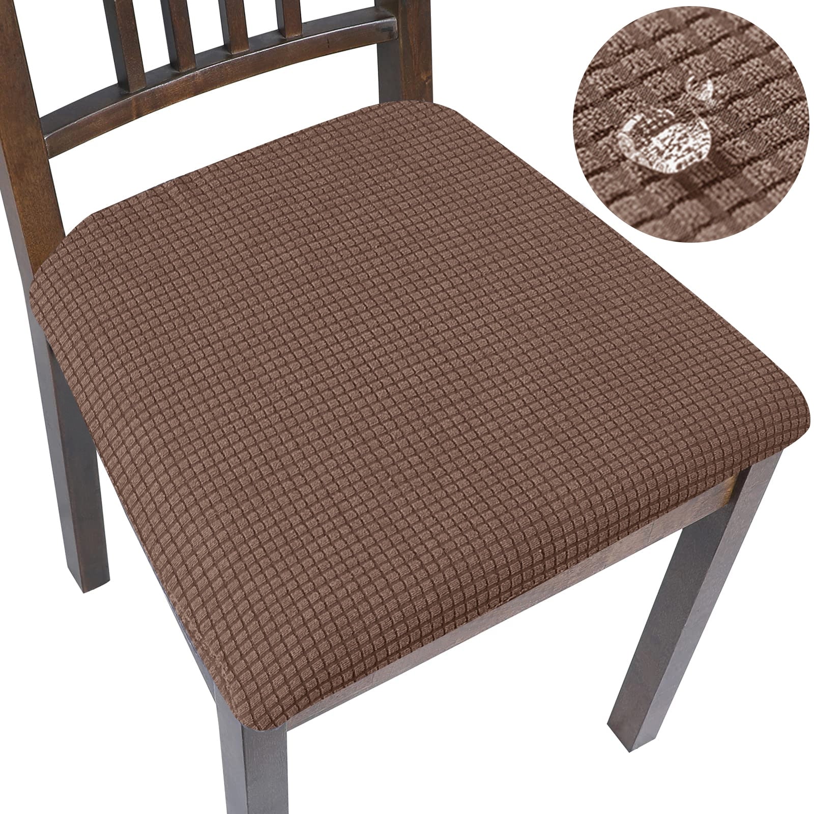 Spandex Jacquard Chair Cushion Cover Dining Room Upholstered Cushion Solid Chair Seat Cover Without Backrest Furniture Protector high chair covers DailyAlertDeals Waterproof-04 1 Piece 
