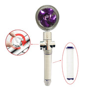 Strong Pressurization Spray Nozzle Water Saving  Rainfall 360 Degrees Rotating With Small Fan Washable Hand-held Shower Head Hand Shower DailyAlertDeals transparent purple  