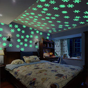 50Pcs Luminous Snowflake Wall Stickers Glow In The Dark Decal for Kids Baby Rooms Bedroom Christmas Home Decoration Navidad 2023 Wall sticker DailyAlertDeals   