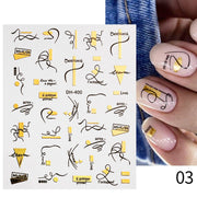 Harunouta Gold Leaf 3D Nail Stickers Spring Nail Design Adhesive Decals Trends Leaves Flowers Sliders for Nail Art Decoration 0 DailyAlertDeals D03  