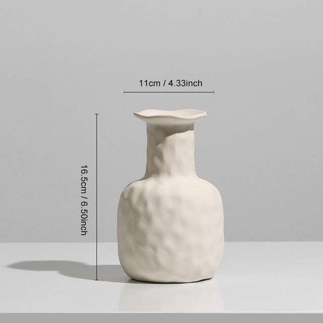 Nordic Vase Circular Hollow Ceramic Donuts Flower Pot Home Living Room Decoration Accessories Interior Office Desktop Decor Gift Vases DailyAlertDeals WAN -XING 1  