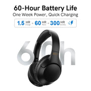 H2 Wireless Headphone Bluetooth 5.3 Earphone BASS HIFI Stereo Headset 78ms Low Latency for Music Gaming 60-Hour Playtime headphones DailyAlertDeals   