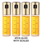 Kitchen Push Type Spray Olive Oil Sprayer Bottle Pump Oil Pot Leak-proof Grill BBQ Sprayer Oil Dispenser BBQ Gravy Boats Tools Kitchen Tools & Utensils DailyAlertDeals 4PCS-Gold Scale  