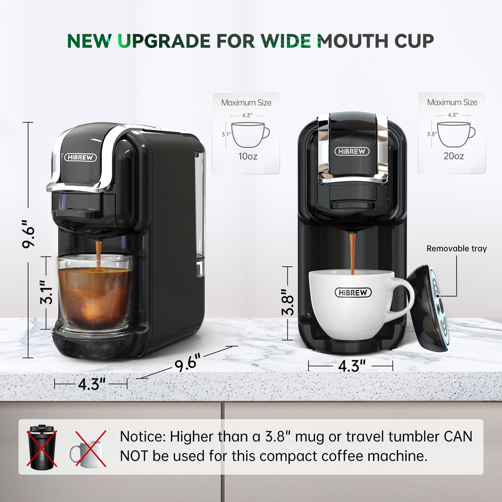 HiBREW Multiple Capsule Coffee Machine, Hot/Cold Dolce Gusto Milk Nespresso Capsule ESE Pod Ground Coffee Cafeteria 19Bar 5 in 1 Brew Multiple Capsule Coffee Machine DailyAlertDeals   