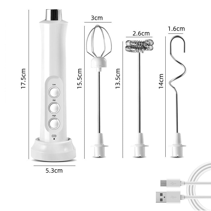 3 In 1 Portable Electric Milk Frother Mini Foam Maker Handheld Foamer High Speeds Drink Mixer Coffee Foamer Food Blender Milk Frothers & Steamers DailyAlertDeals   