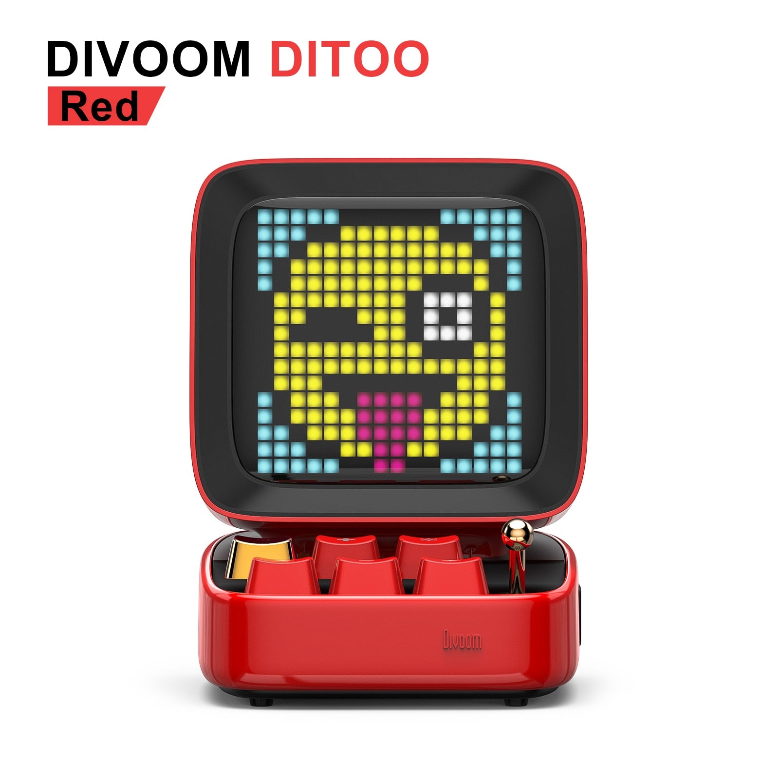 Divoom Ditoo-Pro Retro Pixel Art Bluetooth Portable Speaker Alarm Clock DIY LED Display Board, Cute Gift Home Light Decoration Bluetooth Portable Speaker DailyAlertDeals China Red Speaker