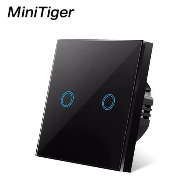 MiniTiger EU Touch Switch LED Crystal Glass Panel Wall Lamp Light Switch 1/2/3 Gang AC100-240V LED Sensor Switches Interruttore LED Touch Switch DailyAlertDeals   