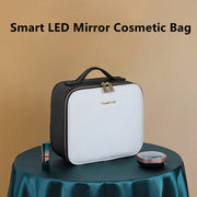 Smart LED Cosmetic Case with Mirror Cosmetic Bag Large Capacity Fashion Portable Storage Bag Travel Makeup Bags for Women makeup bag with mirror light DailyAlertDeals LED White  Small United States 