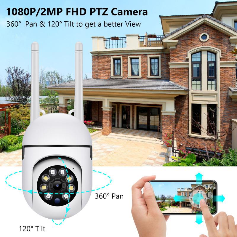 1080P Wireless WiFi Camera Outdoor WIFI PTZ Speed Dome Camera Auto Tracking Two Way Audio Night Vision Security Camera Mini WiFi Security CCTV Camera DailyAlertDeals   