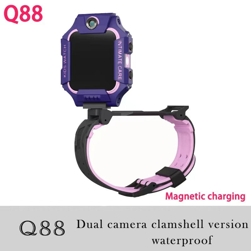 Q12 Children Smart Watch SOS Phone Watch Smartwatch Kids With Sim Card Photo Waterproof IP67 A28 Q19 Gift For IOS Android Z5S W5 0 DailyAlertDeals Q88 Purple English version 