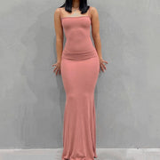 Summer Sexy Bodycon Satin Slip Sleeveless Backless Maxi Dress for Women Birthday Party Clubwear Outfits Maxi Dress for women DailyAlertDeals   