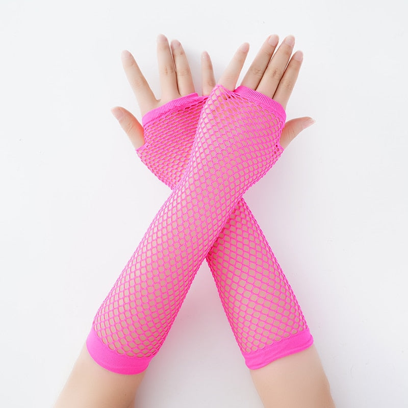 Stylish Long Black Fishnet Gloves Womens Fingerless Gloves Girls Dance Gothic Punk Rock Costume Fancy Gloves Fingerless Gloves DailyAlertDeals style 1 4 One Size 