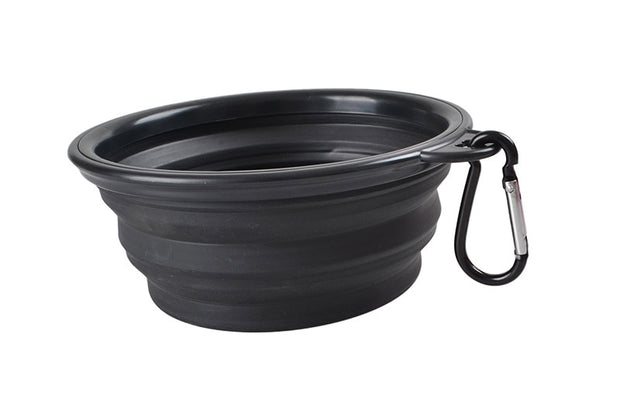 1000ml Large Collapsible Dog Pet Folding Silicone Bowl Outdoor Travel Portable Puppy Food Container Feeder Dish Bowl Pet Bowls, Feeders & Waterers DailyAlertDeals Black 350ml 